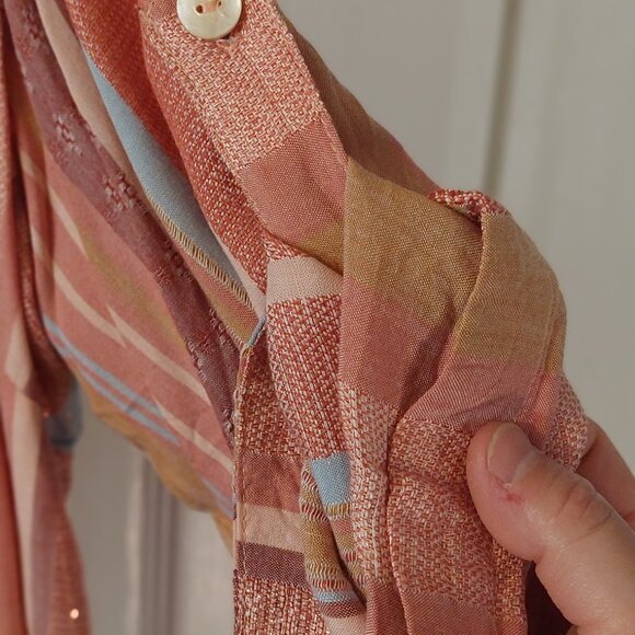 Women's Plus Size 2X Striped Button down Blouse Shirt Pastel colors 3/4 Sleeves - Picture 3 of 13